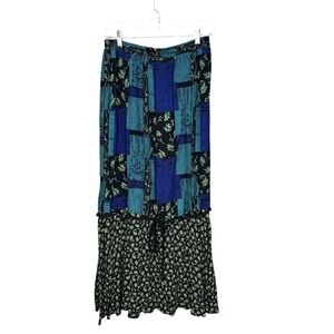 VINTAGE 90's Y2K  Maxi‎ Skirt Size 16 Cottagecore Ditsy Floral Gauzy Broomstick